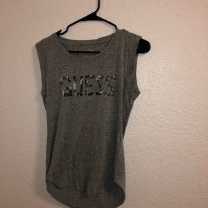 Guess heather gray muscle tee